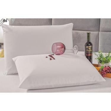Imagem de Kit 2 Fronhas Para Travesseiro Protetora Impermeável Branca - Casa Imp