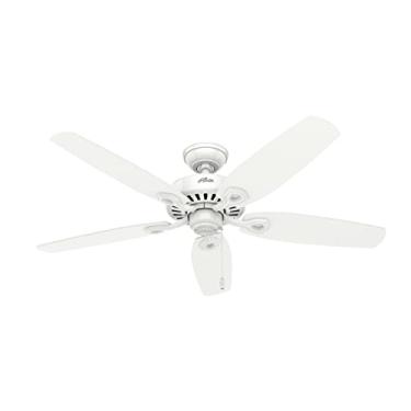 Imagem de Hunter Fan Company Ventilador de teto interno 53240 Builder Elite com controle de corrente, 132 cm, acabamento branco neve