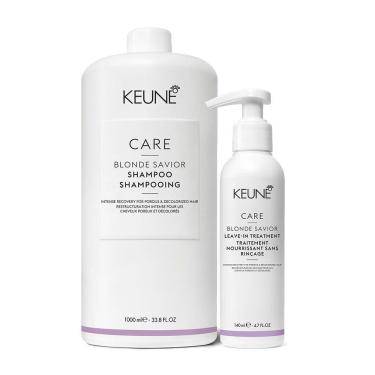 Imagem de Kit Keune Care Blonde Savior Shampoo 1L + Leave-In (2 produtos)