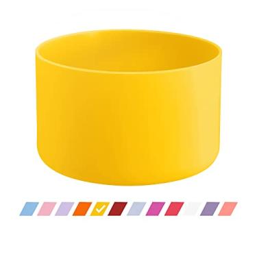 Imagem de Vmini Bota protetora de silicone, compatível com Hydro Flask e mais garrafas de água, capa de manga inferior antiderrapante (340 a 680 g, amarelo York)
