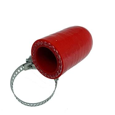Imagem de Bekelan Tampa de refrigeração de silicone reforçada universal vermelha de 16 mm com braçadeira para aquecedor de bypass, porta de água a vácuo, kit de tampa de extremidade protetora