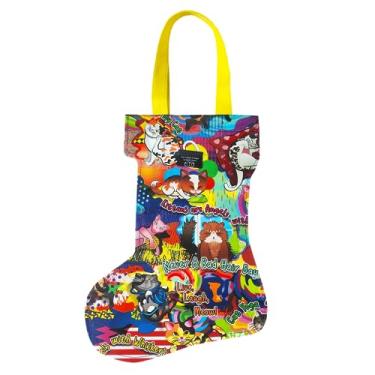 Imagem de Two Lumps of Sugar Meia Kitty-tude - Meias de Natal duráveis, sacola de vinho, reutilizável, leve para bebidas, ideal para feriados, viagens, presente para professores, acessórios para amantes de