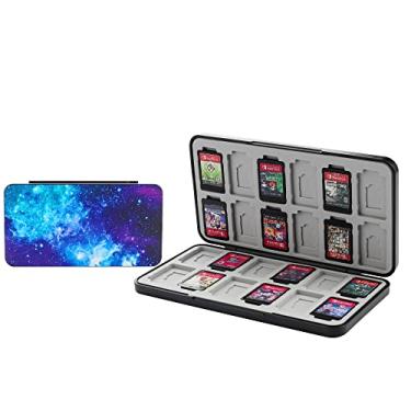 Imagem de FUNDIARY Game Card Case for Nintendo Switch/Lite/OLED, Game Cartridge Holder with 24 Game Card Slots and 24 Micro SD Card Slots, Shockproof Hard Shell, Soft Lining and Magnetic Buckle (Starry Sky)