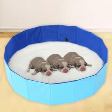 Imagem de Cdycam Portable Birthing Pool for Dogs and Puppies, Foldable Whelping Pen, Dog Whelping Pool Box, Easy to Clean, Portable Hard Collapsible Pet Swimming Bath Pool (L-32"x8")