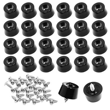 Imagem de Woodkay 60 peças de pés de borracha para tábua de corte, 0,59" x 0,31" – Pés de tábua de corte de PVC antiderrapantes com 304 parafusos e arruelas de aço inoxidável à prova de ferrugem - ideal para eletrodomésticos de cozinha e vários móveis
