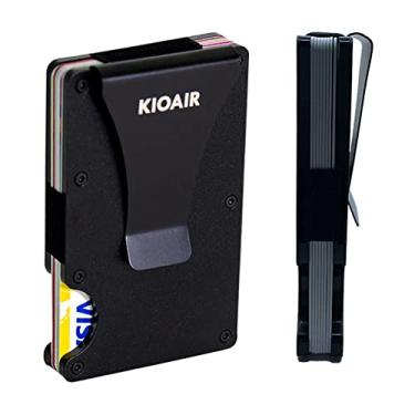 Imagem de Carteira masculina minimalista fina com clipe para dinheiro - 15 porta-cartões de crédito RFID carteira masculina - bolso frontal, para homens - bônus: suporte ultrafino para telefone,