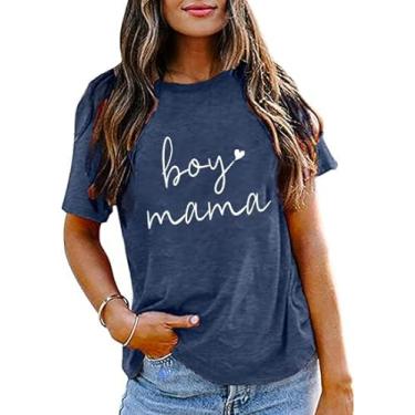 Imagem de Camiseta feminina Mama com estampa de letras coloridas em My Mama Era, estampa floral, borboleta, presente para mamãe, camiseta casual, Boy Mom3, M