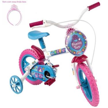 Imagem de Bicicleta Infantil Com Rodinhas Menina Aro 12 Rosa Azul Styll Baby Pri
