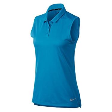 Imagem de Camisa polo feminina Nike Dry sem mangas, Green Glow/Flat Silver, X-Large