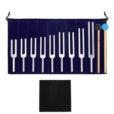 Imagem de KEJJNYER Diapasões para conjunto de cura, conjunto de 9 diapasões, garfo de cura de som médico com martelo (174 Hz, 285 Hz, 396 Hz, 417 Hz, 528 Hz, 639 Hz, 741 Hz, 852 Hz, 963 Hz)