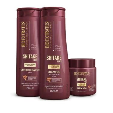 Imagem de Kit Shitake Plus Shampoo + Condicionador 350 Ml + Máscara 250 G Bio Extratus