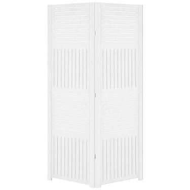 Imagem de Biombo Pintado Divisoria Separador de Ambiente MDF Preto ou Branco (Branco, 2 Horizontal Vertical)