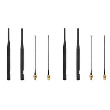 Imagem de 4 conjuntos de antena WiFi 915 MHz LoRa interna 5dBi ganho omni com conector SMA macho 19.6 cm para Meshtastic LORA32 ESP32 V3 HTCC-AB02S LoRa32u4II LoRa placa OLED + cabo SMA fêmea IPEX de 15 cm