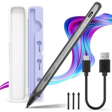 Imagem de Caneta Stylus para Microsoft Surface Pro 9/8/7/6/5/4/3/X Surface Laptop/Book/Surface Go3 Go2, com caixa de armazenamento, pressão de inclinação 4096, acessório magnético, carregamento rápido USB-C,