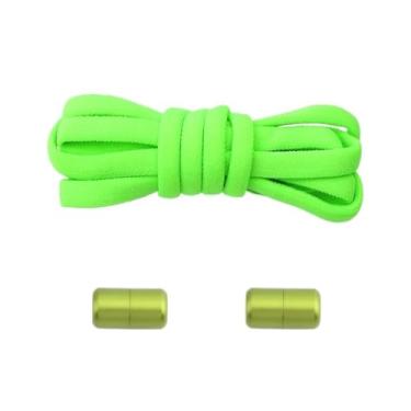 Imagem de Crianças, Adultos, Cadarços Rápidos, Planos, Tênis, Cadarços Elásticos Com Fivela Circular(Fluorescent green)