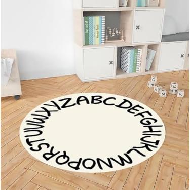 Imagem de Tapete Decorativo Para Quarto de Bebê - Alfabeto Preto