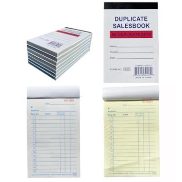 Imagem de Julysgift Livro de pedidos de venda, pacote com 10, 2 partes, sem carbono, branco/canário, 8 x 14 cm, 50 conjuntos por livro, 500 conjuntos no total