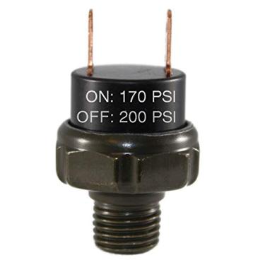 Imagem de CompStudio Interruptor de pressão de ar de 170-200 PSI tipo rosca de 1/4" NPT 12V/24V para trem/buzina de ar