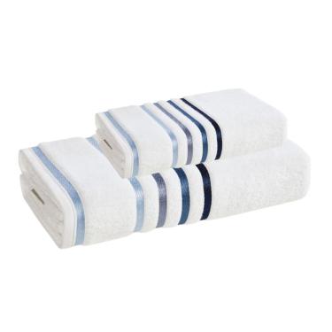 Imagem de Jogo de Toalha Banhão e Rosto Lumina Unika Karsten Branco Fio Penteado