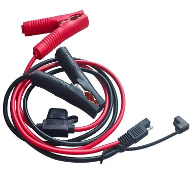 Imagem de OUQYLG Cabo de carregamento de bateria SAE 10AWG SAE adaptador para clipes jacaré, cabo SAE de desconexão rápida de 2 pinos com fusível de proteção 15A 25A 20A 30A 40A com 1 conector reverso de
