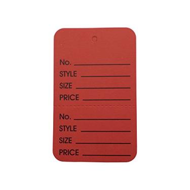 Imagem de NAHANCO T3-10 Etiquetas de cupom pequenas sem amarras, etiquetas de preço perfuradas impressas, etiquetas de tamanho de roupas, vermelho 1000/ctn.