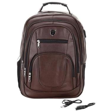 Imagem de Mochila Executiva Notebook Trabalho Faculdade Premium - Weifo, Marrom