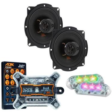 Imagem de Kit 2 Alto Falantes 5  JBL FLEX4 5TRFX55 110 Watts Rms + Kit 2 Strobo 