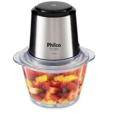 Imagem de Processador Philco Inox Glass 1,2L 350W Função Pulsar PPS01I, Preto e 