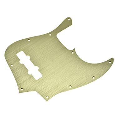 Imagem de Dopro 10 furos estilo moderno metal anodizado alumínio J Bass Pickguard serve para American Fender Jazz J Bass Gold