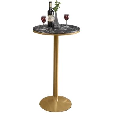 Imagem de Mesa de bar de bistrô, mesa de jantar de cozinha pequena, mesa de pub de topo alto, mesa de coquetel de altura para sala de estar, festa, mesa de coquetel de metal para ambientes internos e externos,
