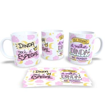 Imagem de Caneca de Porcelana Branca Personalizada Coleção Dindo e Dinda