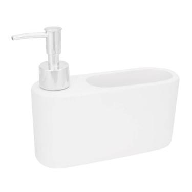 Imagem de Porta Detergente de Cerâmica com Suporte para Esponja Branco - Lyor