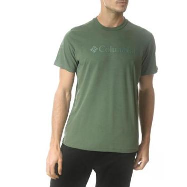 Imagem de Camiseta Columbia Masculina Basic Logo II Branded Shadow, P, Verde mil