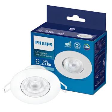 Imagem de Spot Led Redondo Embutir 6,2W Ip20 36º Bivolt Sl052 Philips, 127/220V