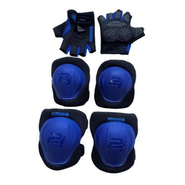 Imagem de Kit de Proteção Infantil Kids Bike Criança Ferinha Pro Hand, Preto, Az