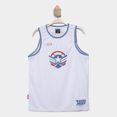 Imagem de Regata Infantil Mooncity Marvel Aranha Menino, Branco, 12A