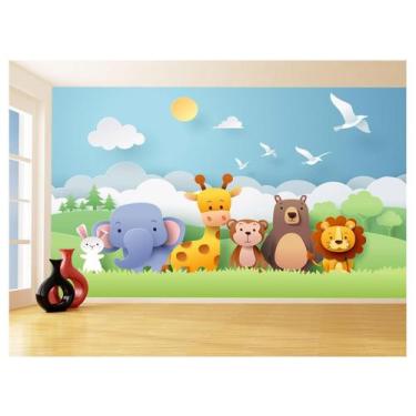 Imagem de Papel De Parede Infantil Zoo Safari Leão Baby 3,5M Azs344 - Você Decor