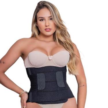 Imagem de Cinta Modeladora Faixa Abdominal 5 Barbatanas Biobela, G, Preto