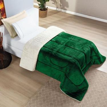 Imagem de Coberdrom Everest Solteiro Manta Sherpa 100g - Bia Enxovais, Verde