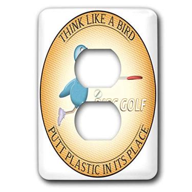 Imagem de 3dRose lsp_19465_6 Think Like A Bird 2 shows a blue bird having Fun Playing Frisbee Disc Golf 2 plug cover