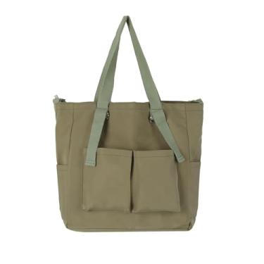 Imagem de V-LAFUYLIFE Bolsas Hobo, bolsas para mulheres, bolsas de ombro de nylon de grande capacidade com vários métodos de transporte, verde militar, Verde militar, 16.7*13.2