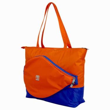 Imagem de Bolsa Raqueteira Beach Tennis Cor Laranja/azul Tennis - KAELLEN BOLSAS
