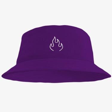 Imagem de Boné Chapéu Bucket Hat Estampado Fogo - MP Moda Masculina, Único, Roxo