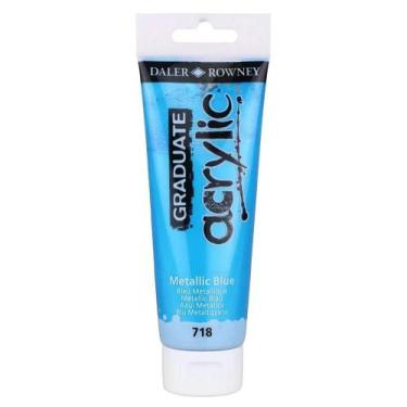 Imagem de Tinta Acrílica Graduate 120ml Azul Metálico 718 Daler Rowney, METALLIC