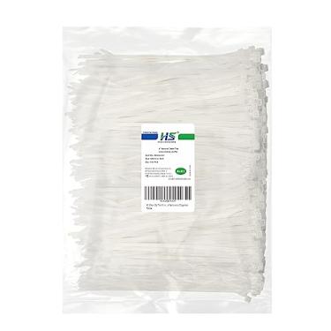 Imagem de HS Abraçadeiras transparentes com zíper de 20 cm (pacote com 1000) de nylon para organizador de eletrônicos de 18 kg