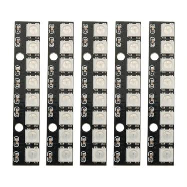 Imagem de Ruiwaer 5 peças preto WS2812 5050 bastão de luz LED WS2812B 5050 Full Color RGB LED Drivers integrados para Arduino Raspberry Pi ESP32 Shopping Mall Iluminação de decoração de casa