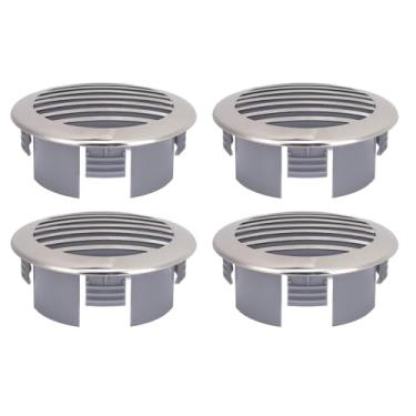 Imagem de Recipiente de transporte Vent Soffit Vents 4pcs Ventiladores de ar de aço inoxidável Louvered Grille Cover Vent Hood Parede plana Saída de ventilação de duto de ar para casa
