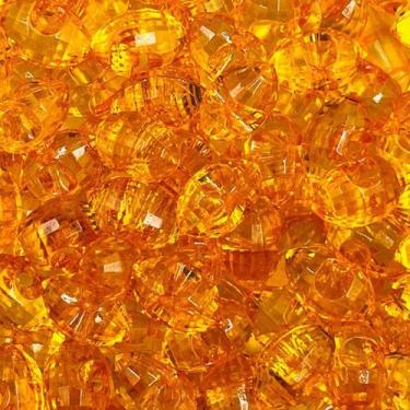 Imagem de Botão Oval Facetado Laranja 8x15mm Transparente 10pçs 7g - Macall