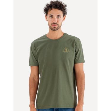 Imagem de Camiseta King & Joe Masculina Slim Beerhouse Costas Estonada Verde Militar-Masculino