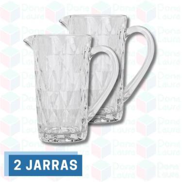 Imagem de Kit 2 Jarras Vidro Diamante 1 L Moderno Sucos Agua Mesa Posta - The Fl